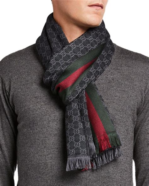 mens gucci silk scarf|Gucci scarf buy online.